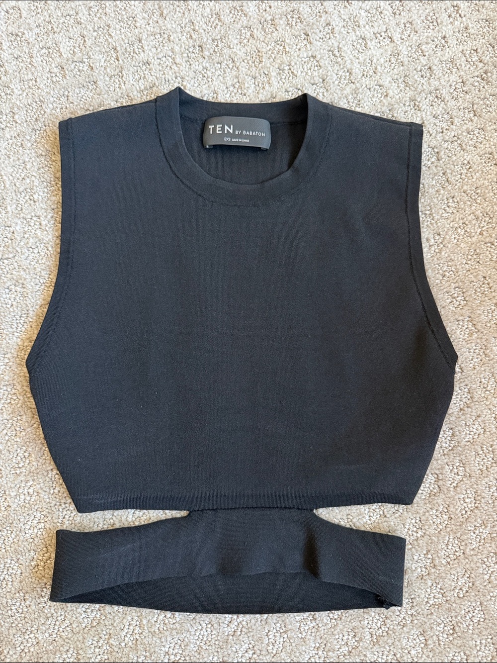 Aritzia TEN Black Cropped Muscle Tank